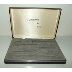 Vintage Americana by Gem Personal Tool Set Box Case only 7” x 5” black manicure